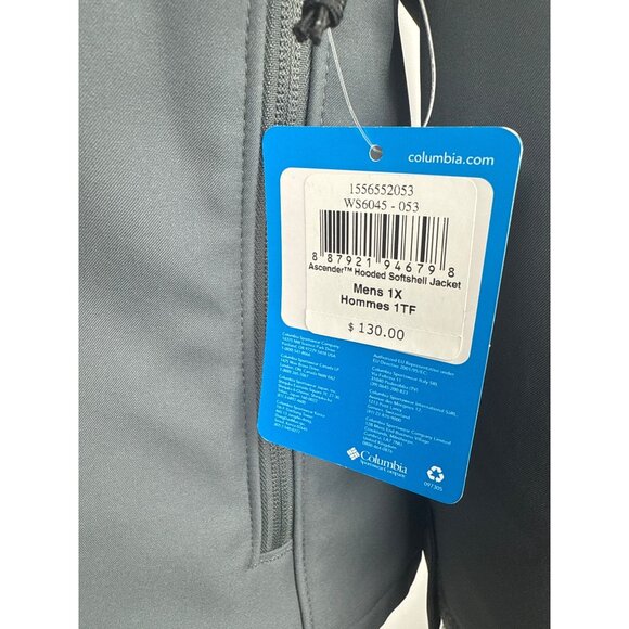 Columbia Men's Ascender Hooded Softshell Jacket (Graphite) Coat Size 1XL - Picture 9 of 11